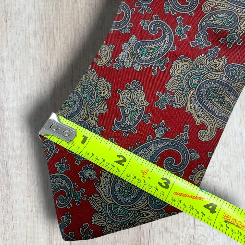 Vintage 1990's Liberty London Tie Necktie 100% Silk Red Classic Paisley